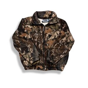 Vintage 90s WFS Kids Camouflage Fleece Jacket